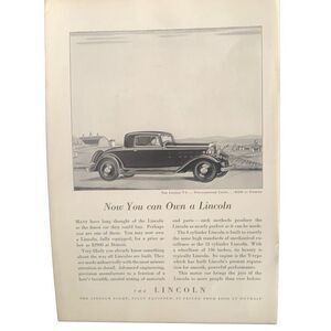 Vintage 1932 Lincoln Now You Can Own A Lincoln Ad Advertisement